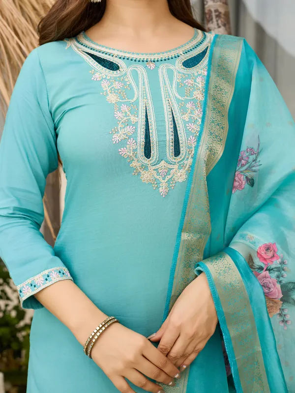 Rama_Viscose_Embroidery_Kurti_With_Pant_&_Dupatta_For_Women