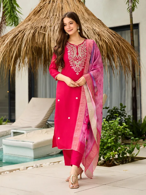 Pink_Viscose_Embroidered_Kurti_With_Pant_&_Dupatta_For_Women