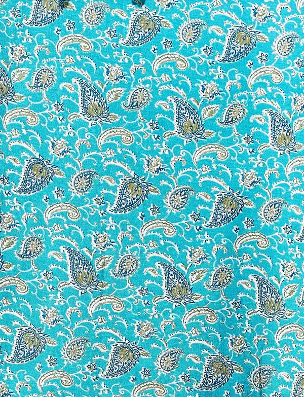 Sky_Cotton_Blend_Digital_Print_With_Hand_Work_Kurti_With_Pant_For_Women