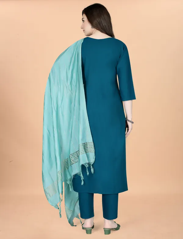 Rama_Cotton_Blend_Embroidery_Kurti_With_Pant_&_Dupatta_For_Women