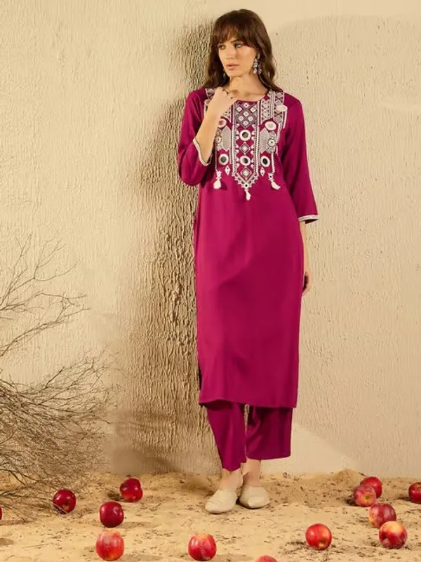 Pink_Viscose_Chanderi_Embroidered_Kurti_With_Pant_&_Dupatta_For_Women