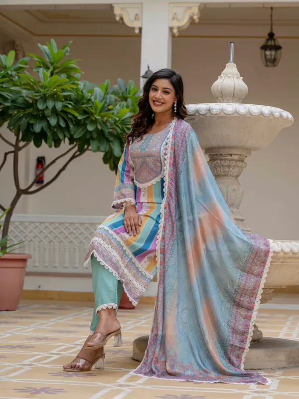 Sky_Rayon_Slub_Embroidery_Kurti_With_Pant_&_Dupatta_For_Women