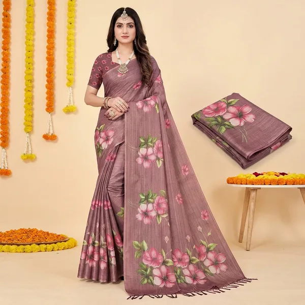 Dark_Pink_Erode_Cotton_Silk_Digital_Print_With_Latkan_Work_Saree_For_Women