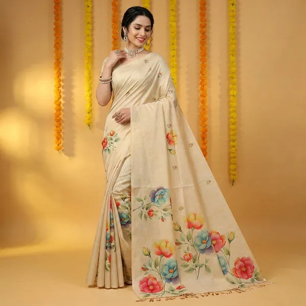 Cream_Erode_Cotton_Silk_Digital_Print_With_Latkan_Work_Saree_For_Women