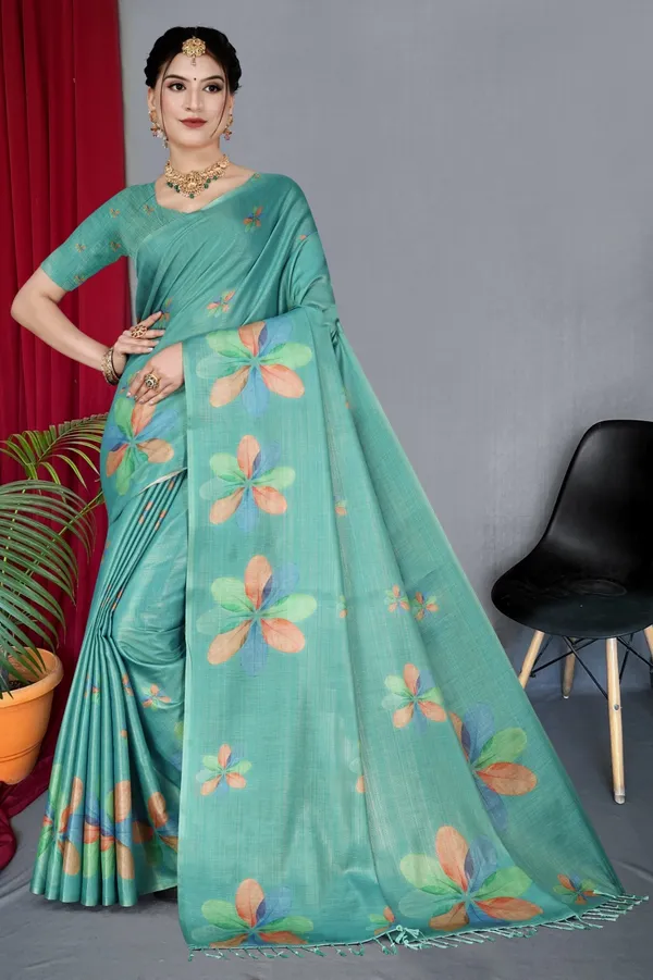 Rama_Erode_Cotton_Silk_Digital_Print_With_Latkan_Work_Saree_For_Women
