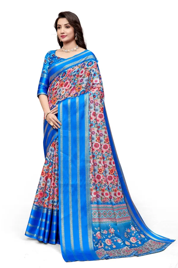Blue_Aura_Cotton_Silk_Digital_Print_With_Latkan_Work_Saree_For_Women