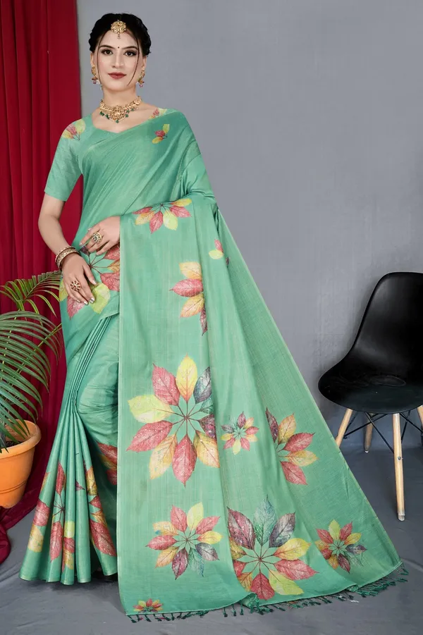 Rama_Erode_Cotton_Silk_Digital_Print_With_Latkan_Work_Saree_For_Women
