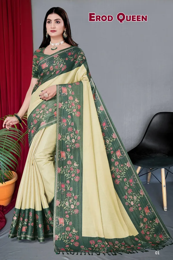 White_Erode_Cotton_Silk_Digital_Print_With_Latkan_Work_Saree_For_Women