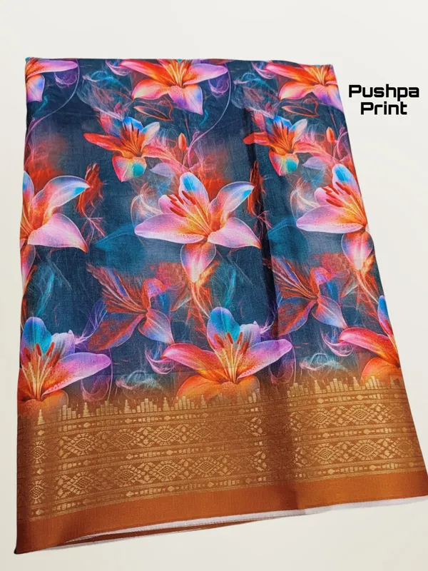 Orange_Aura_Cotton_Silk_Digital_Print_With_Latkan_Work_Saree_For_Women