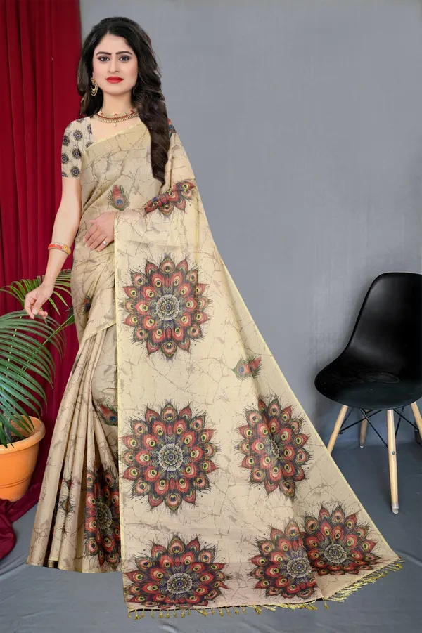 Cream_Erode_Cotton_Silk_Digital_Print_With_Latkan_Work_Saree_For_Women