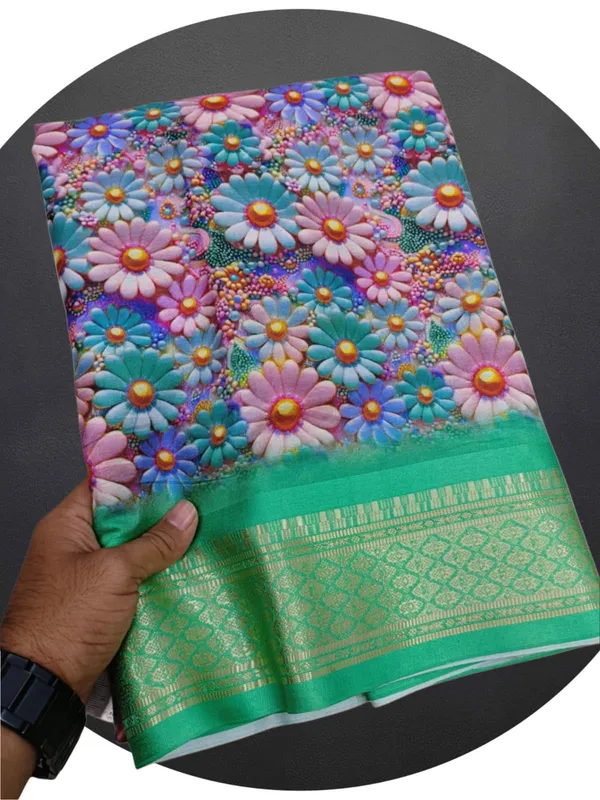 Light_Green_Aura_Cotton_Silk_Digital_Print_With_Latkan_Work_Saree_For_Women