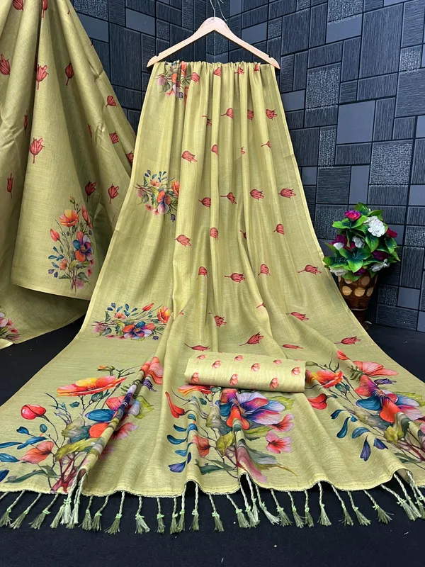 Pista_Erode_Cotton_Silk_Digital_Print_With_Latkan_Work_Saree_For_Women