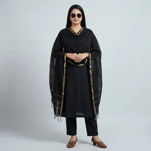 Black_70%_Cotton_And_30%_Rayon_Co-Ord_Set_For_Women