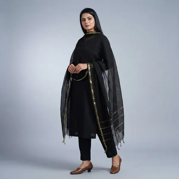 Black_70%_Cotton_And_30%_Rayon_Co-Ord_Set_For_Women