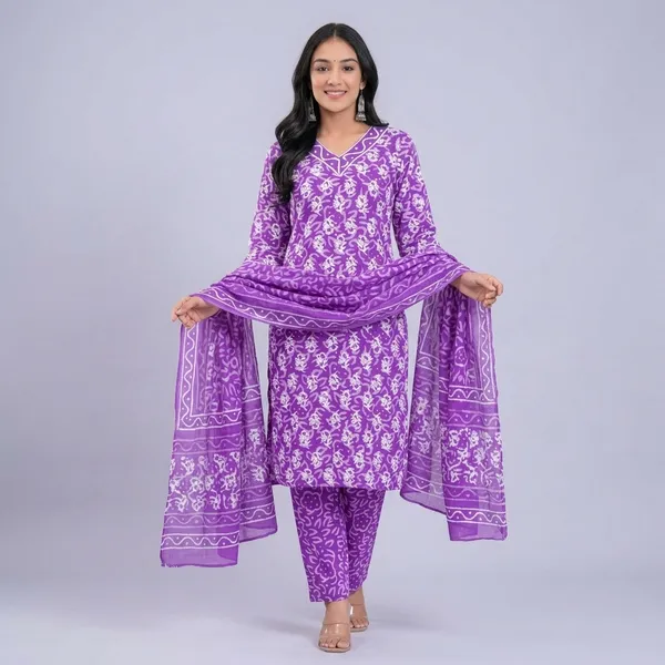 Purple_70%_Cotton_And_30%_Rayon_Co-Ord_Set_For_Women