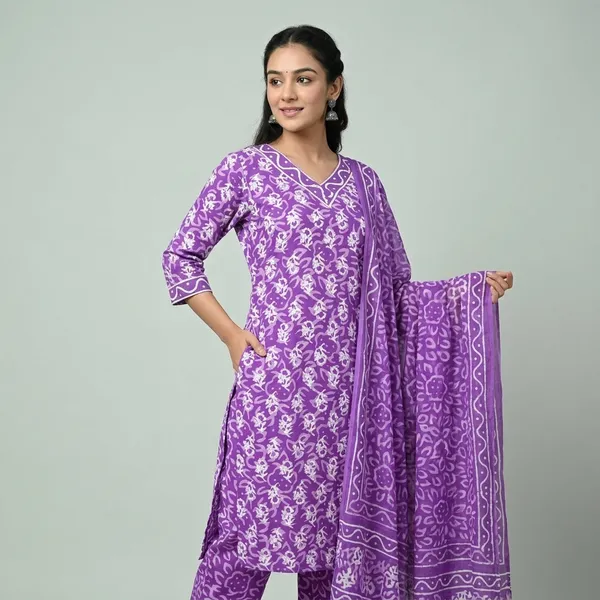Purple_70%_Cotton_And_30%_Rayon_Co-Ord_Set_For_Women