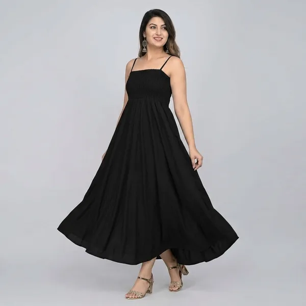 Black_70%_Silk_And_30%_Rayon_Gown_For_Women