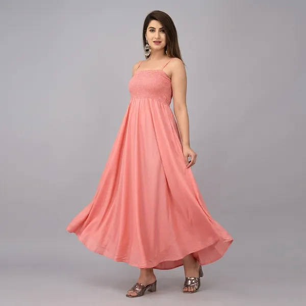 Peach_70%_Silk_And_30%_Rayon_Gown_For_Women