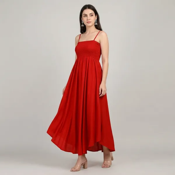 Red_70%_Silk_And_30%_Rayon_Gown_For_Women