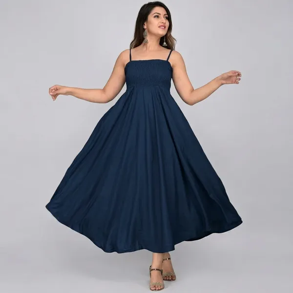 Blue_70%_Silk_And_30%_Rayon_Gown_For_Women