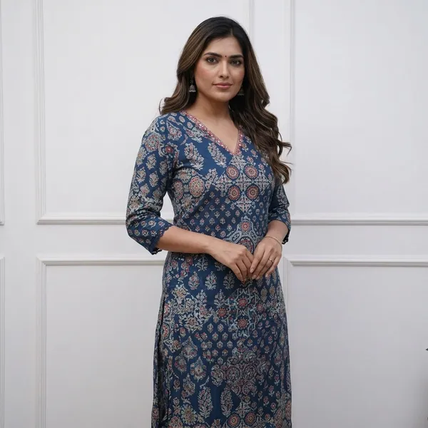 Blue_70%_Cotton_And_30%_Rayon_Co-Ord_Set_For_Women