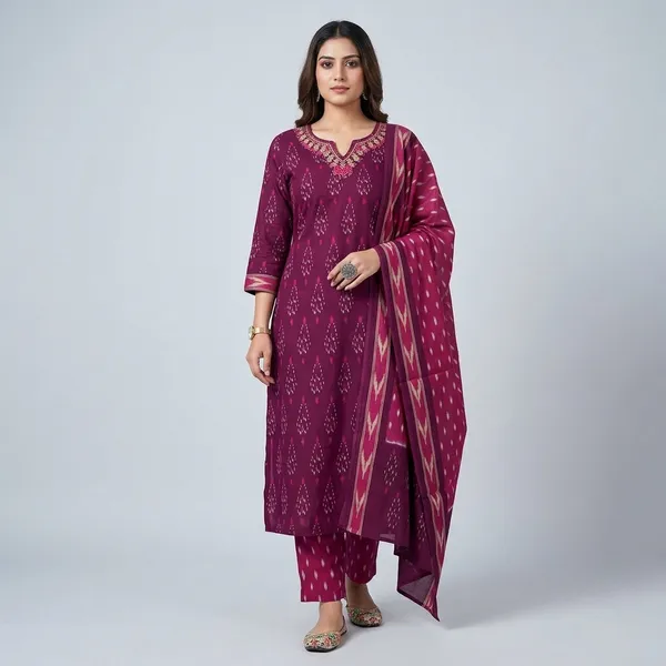 Purple_70%_Cotton_And_30%_Rayon_Co-Ord_Set_For_Women