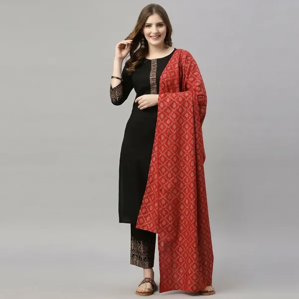 Black_70%_Cotton_And_30%_Rayon_Co-Ord_Set_For_Women