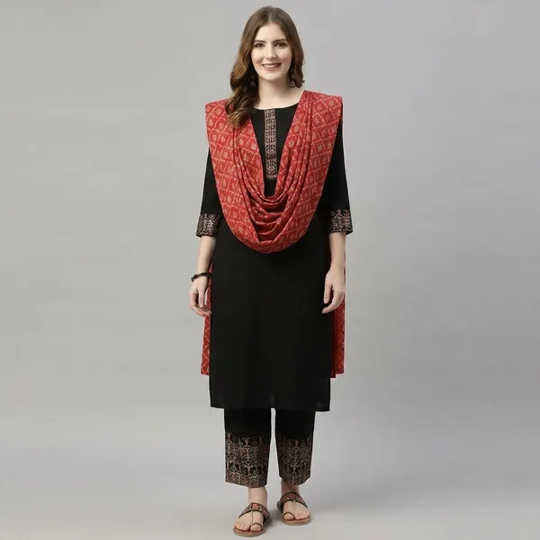 Black_70%_Cotton_And_30%_Rayon_Co-Ord_Set_For_Women