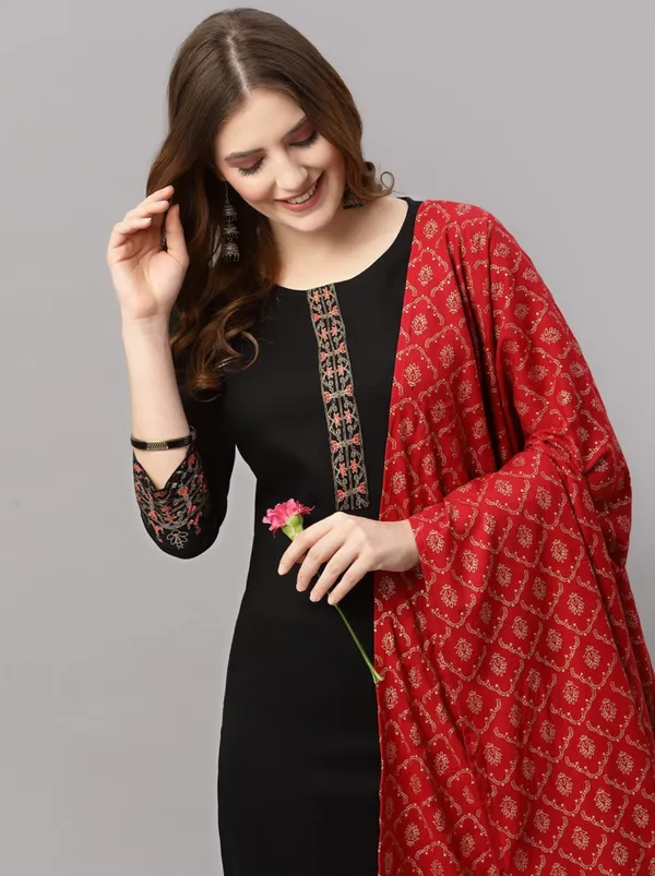 Black_70%_Cotton_And_30%_Rayon_Co-Ord_Set_For_Women