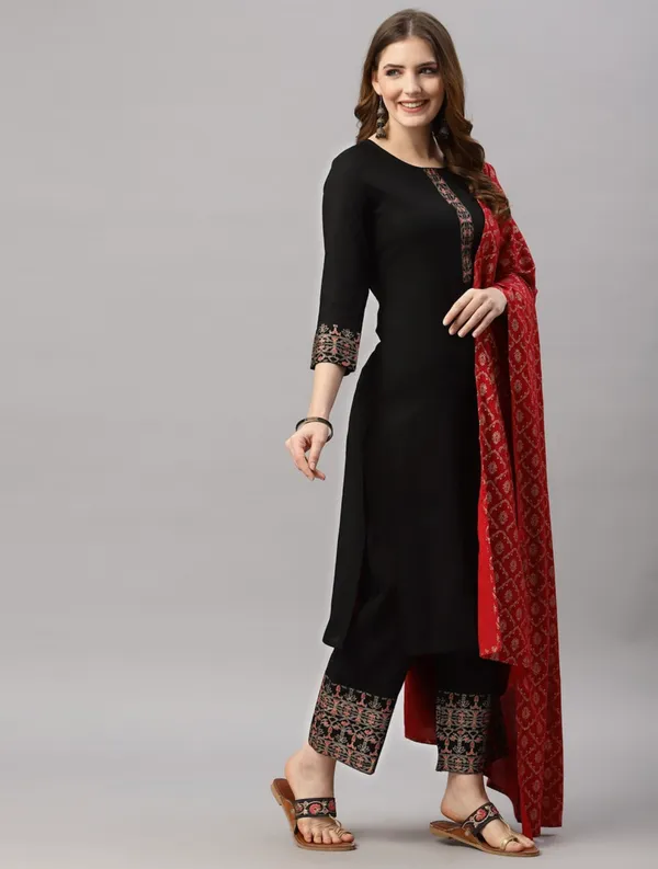 Black_70%_Cotton_And_30%_Rayon_Co-Ord_Set_For_Women