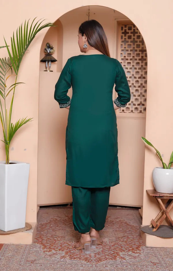 Green_70%_Cotton_And_30%_Rayon_Co-Ord_Set_For_Women