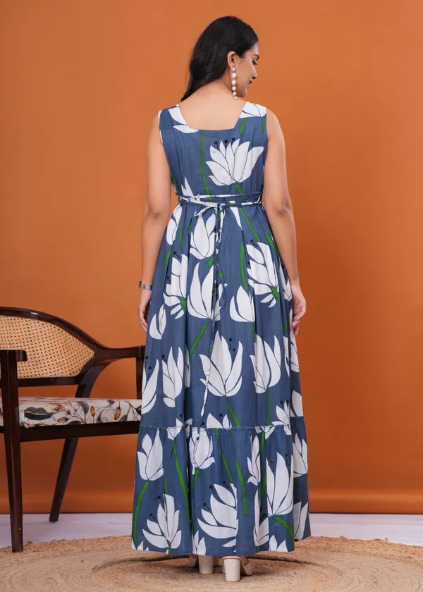 Blue_70%_Silk_And_30%_Rayon_Gown_For_Women