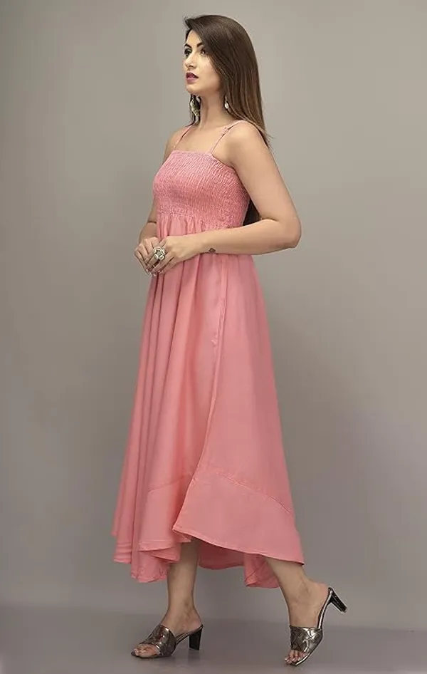 Peach_70%_Silk_And_30%_Rayon_Gown_For_Women