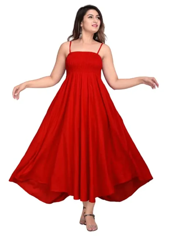 Red_70%_Silk_And_30%_Rayon_Gown_For_Women