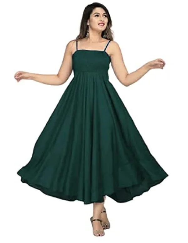Green_70%_Silk_And_30%_Rayon_Gown_For_Women