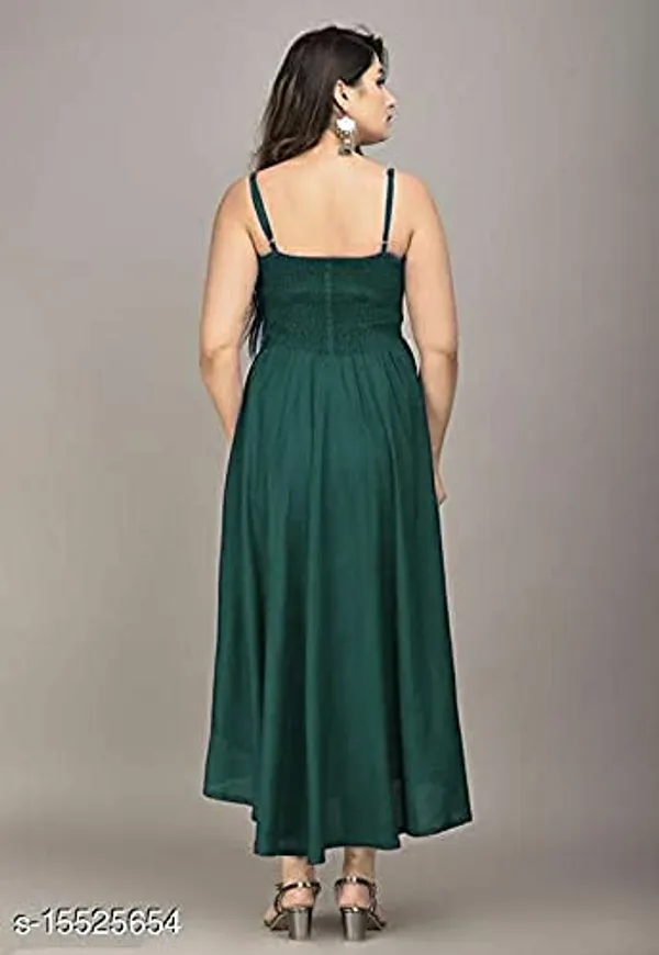 Green_70%_Silk_And_30%_Rayon_Gown_For_Women