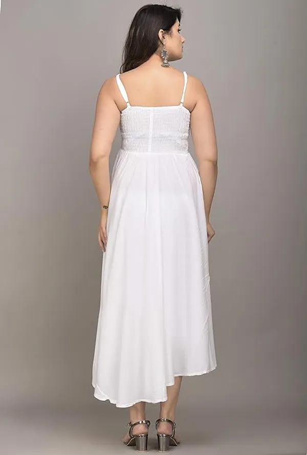 White_70%_Silk_And_30%_Rayon_Gown_For_Women