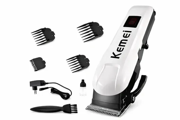 Kemei_Professional_Cordless_Hair_Clipper_With_Led_Display__Rechargeable_Trimmer_With_4_Guide_Combs