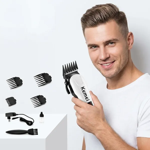 Kemei_Professional_Cordless_Hair_Clipper_With_Led_Display__Rechargeable_Trimmer_With_4_Guide_Combs