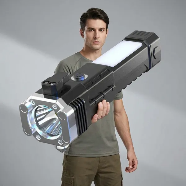 Rechargeable_Led_Flashlight_With_Solar_Panel_And_Adjustable_Focus
