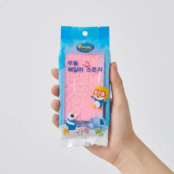 Pororo_Pink_Kitchen_Cleaning_Sponge