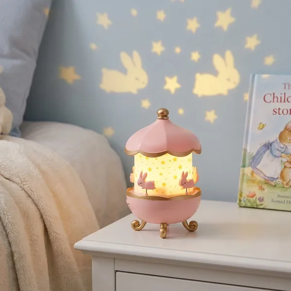 Bunny'S_Carousel_Night_Light_Projector__Pink_Musical_Rotating_Led_Lamp