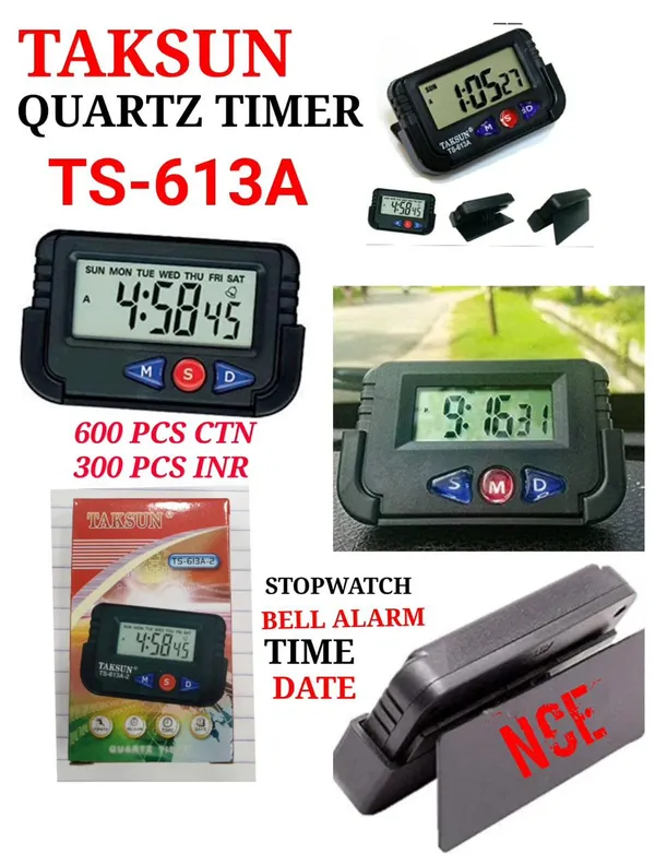 Taksun_Quartz_Timer_Ts613A__Digital_Stopwatch_With_Bell_Alarm_Time_&_Date_Display