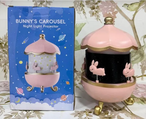 Bunny'S_Carousel_Night_Light_Projector__Pink_Musical_Rotating_Led_Lamp