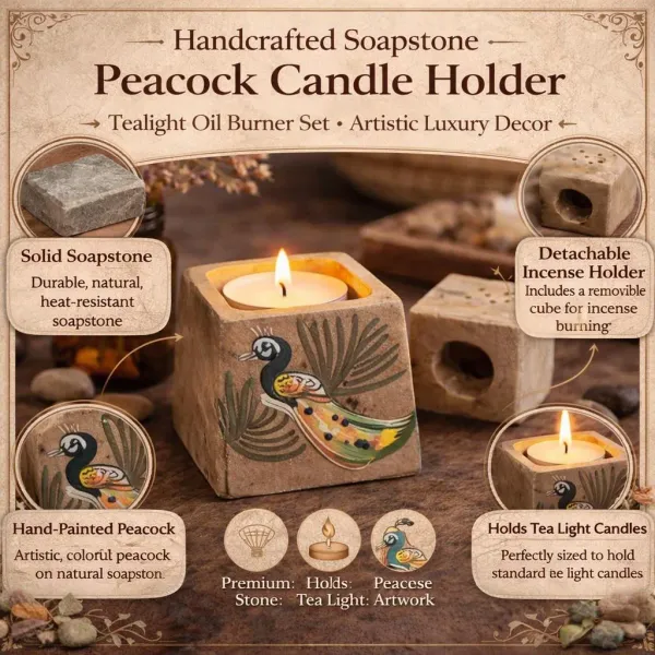 Stone_Peacock_Painted_Candle_holder