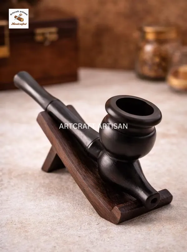 Black_Wooden_Craft_Pipe_5_Inch_|_Handmade_decor__Pipe