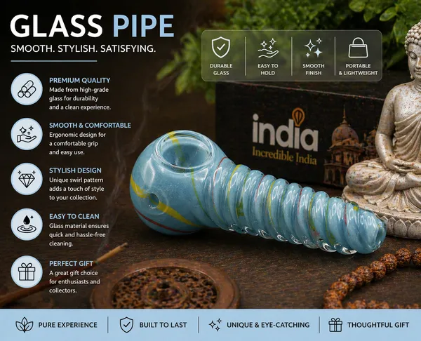 Blue_Hand_Blown_Glass_Decor_Pipe_With_Spiral_Design