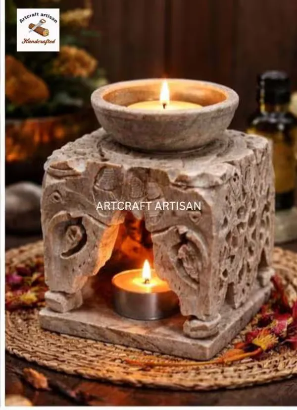 Brown_Handcrafted_Wooden_Elephant_Oil_Burner_And_Aroma_Diffuser