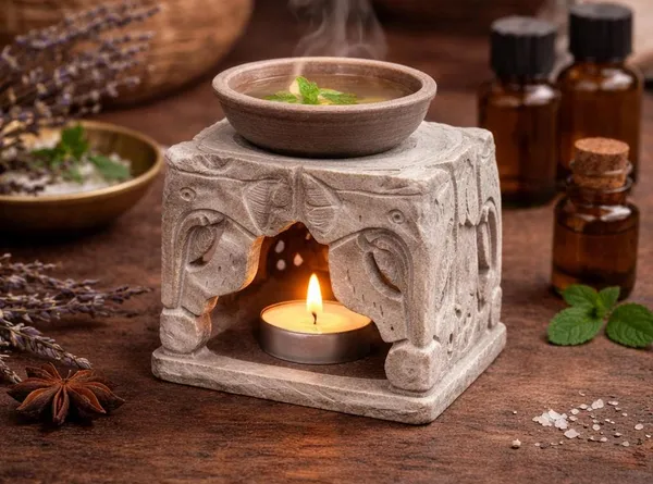 Brown_Handcrafted_Wooden_Elephant_Oil_Burner_And_Aroma_Diffuser