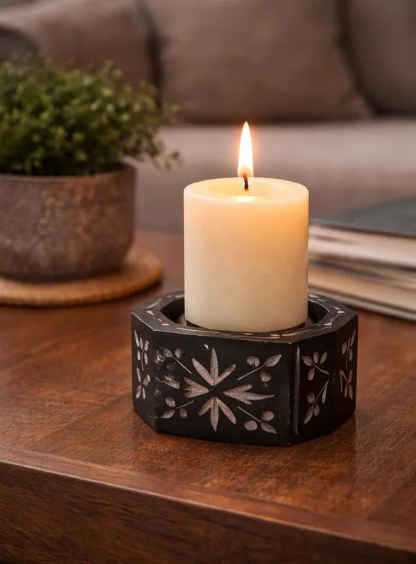 Stone_Black_Painted_Candle_holder